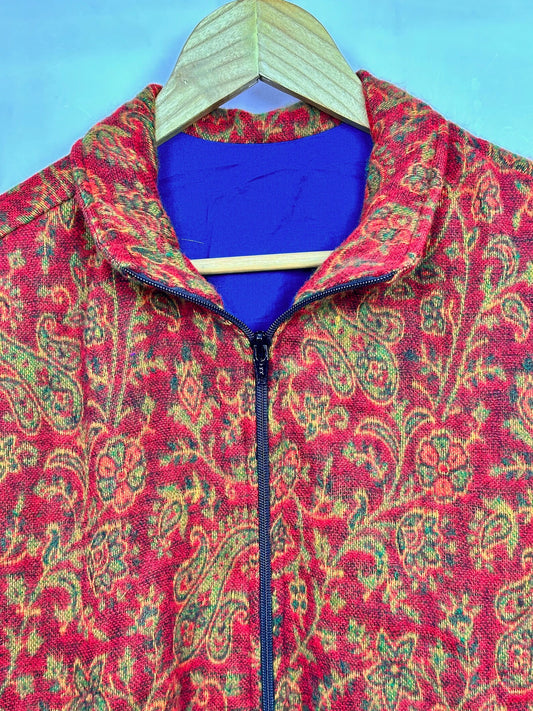 Handmade Paisley Floral Jacket: Yak Wool Blend Boho Bolero