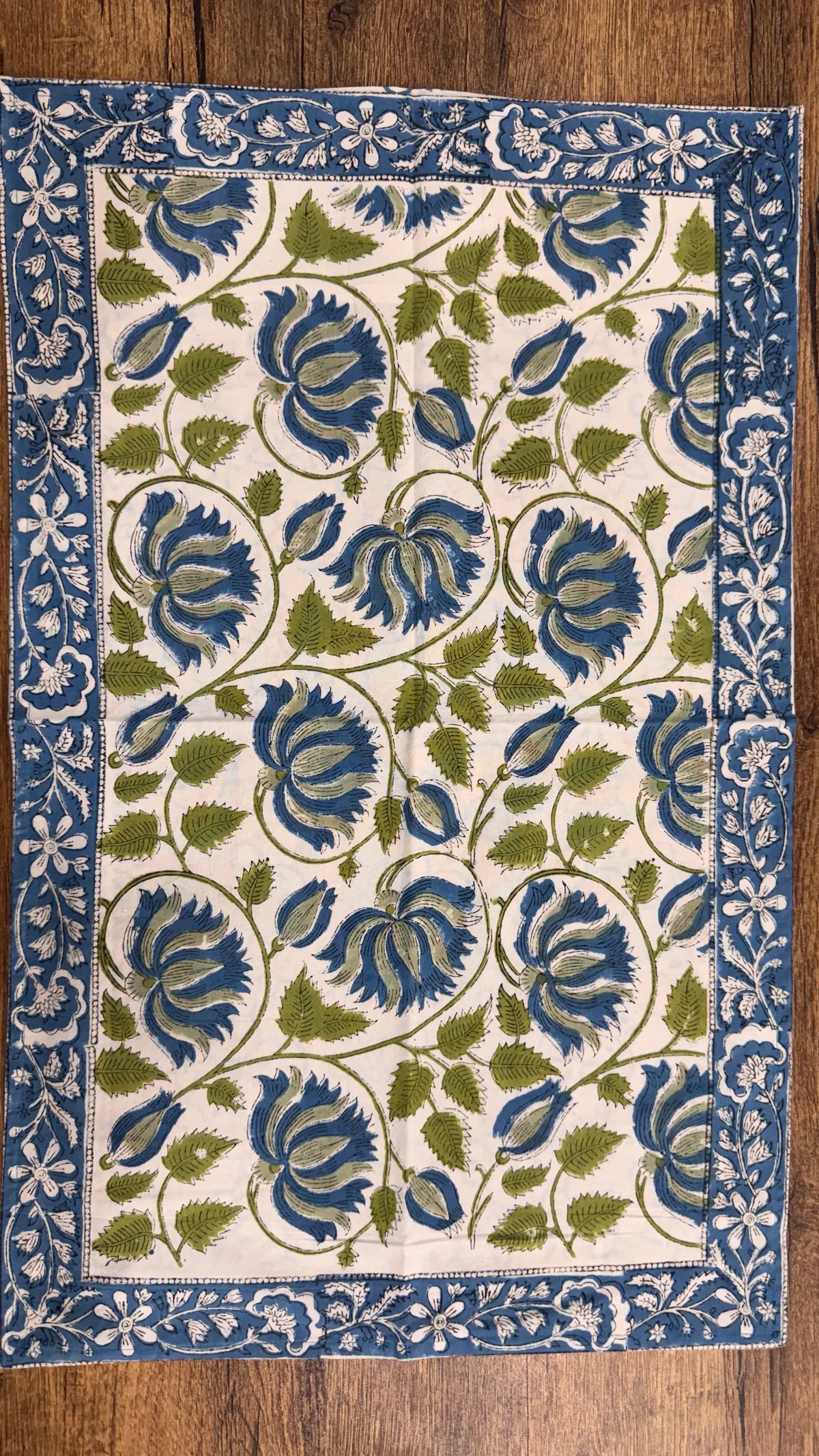 Pure Soft Cotton Bedsheet with Pillow Covers | Hand Block Printed Jaipuri Floral Bedspread Queen King Size Summer Garden Bedding, Mughal Art