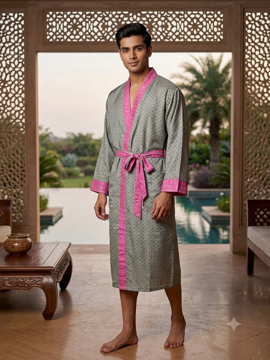 Silky Soft Mens Kimono Robe | Masculine Elegant Classic Sustainable Vintage House Robe gift, Timeless Comfy Lounge Beach Cover Up, Nightwear