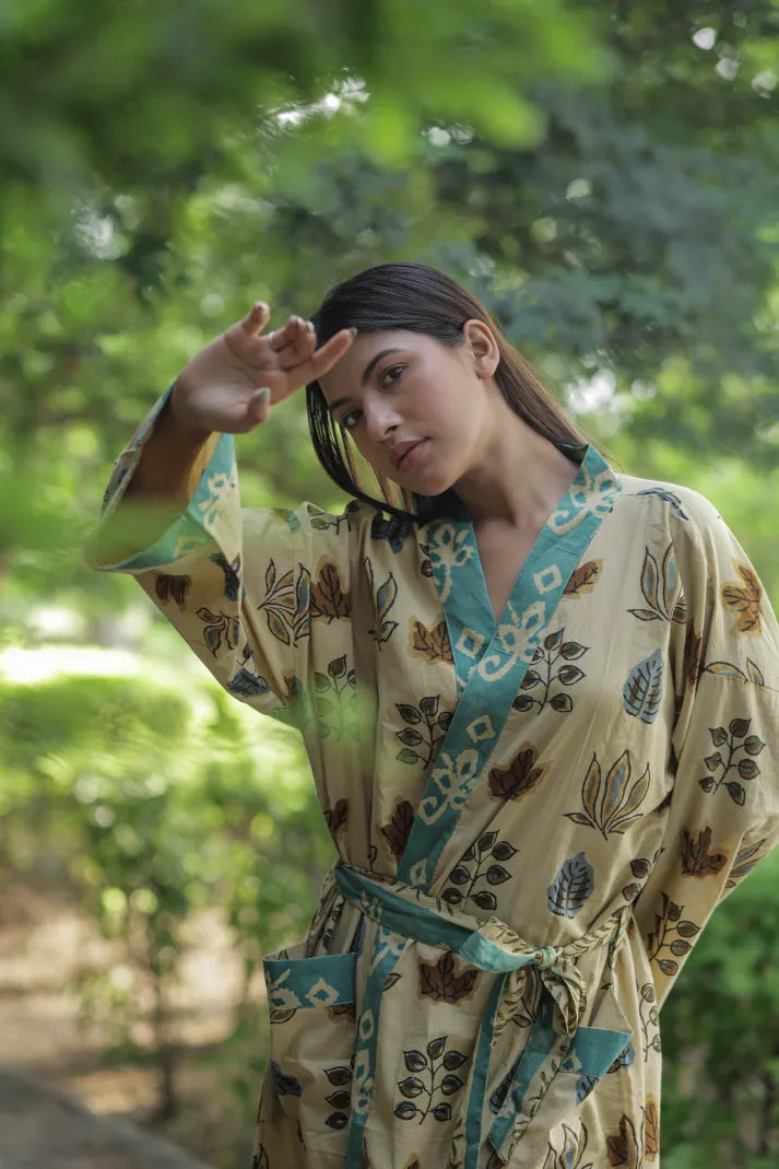 floral cotton dressing gown Robes