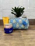 block-printed Toiletry & Makeup Bag