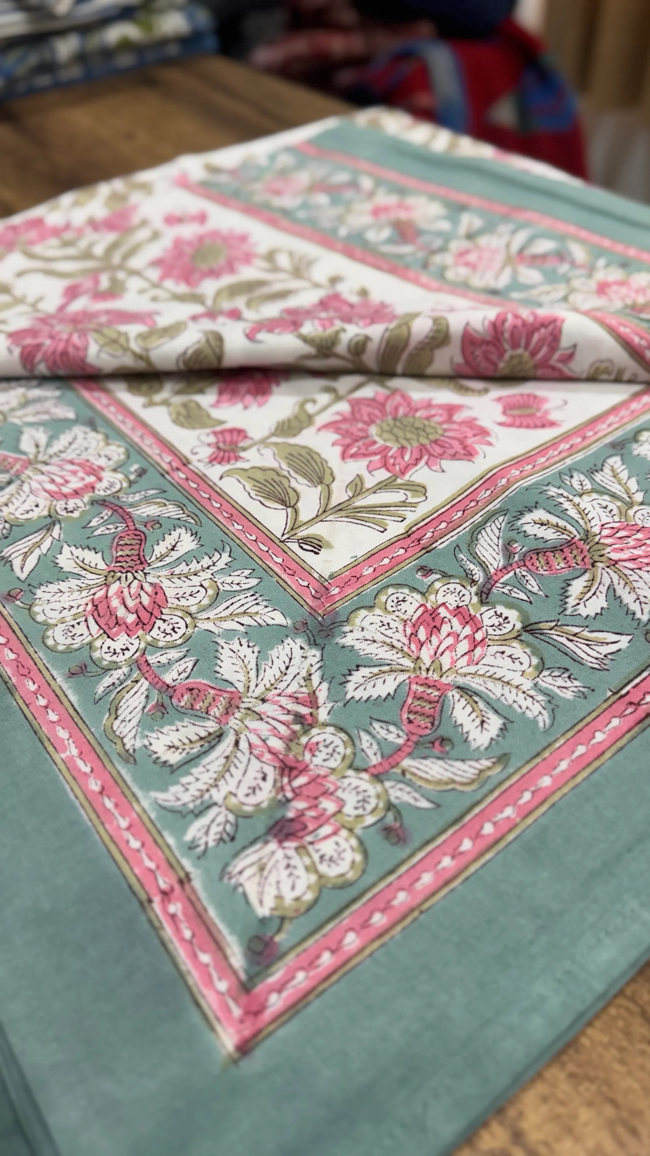 Pure Soft Cotton Bedsheet with Pillow Covers, Hand Block Printed Jaipuri Floral, King Queen Summer Bedspread Sofa Throw | Organic Bedding XL