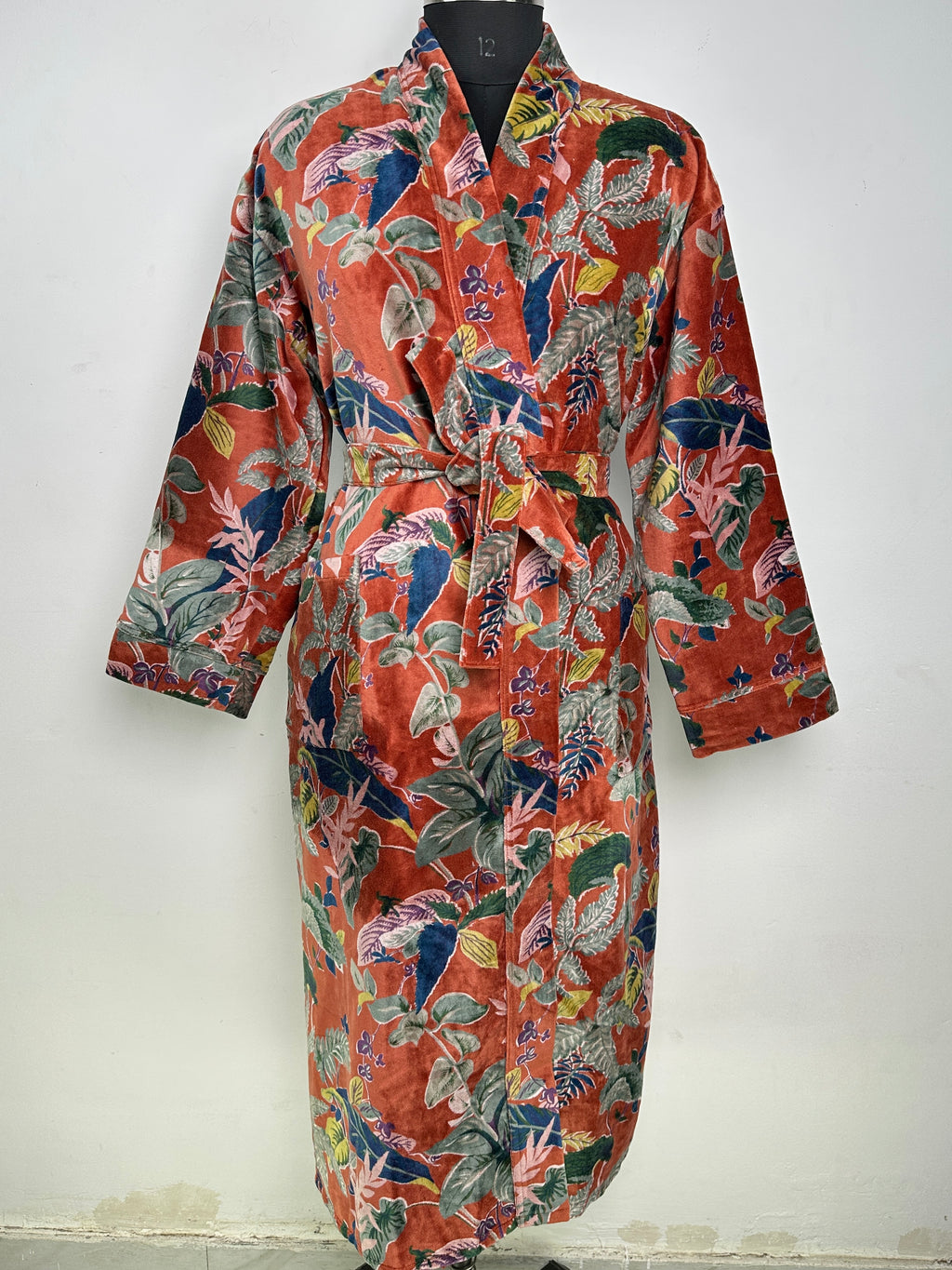 Velvet Women Kimono Robe | Boho Dressing Gown Reversible With Lining | Womens Clothing Bridal Robe Spa Gift For Her, Smoking Jacket For Her