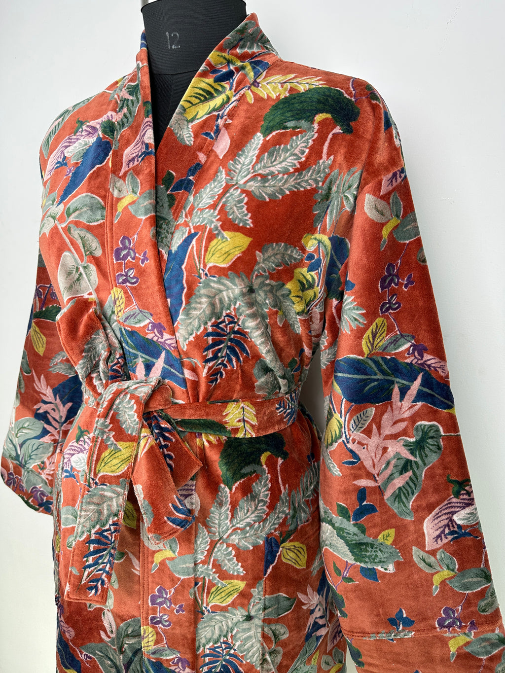 Velvet Women Kimono Robe | Boho Dressing Gown Reversible With Lining | Womens Clothing Bridal Robe Spa Gift For Her, Smoking Jacket For Her