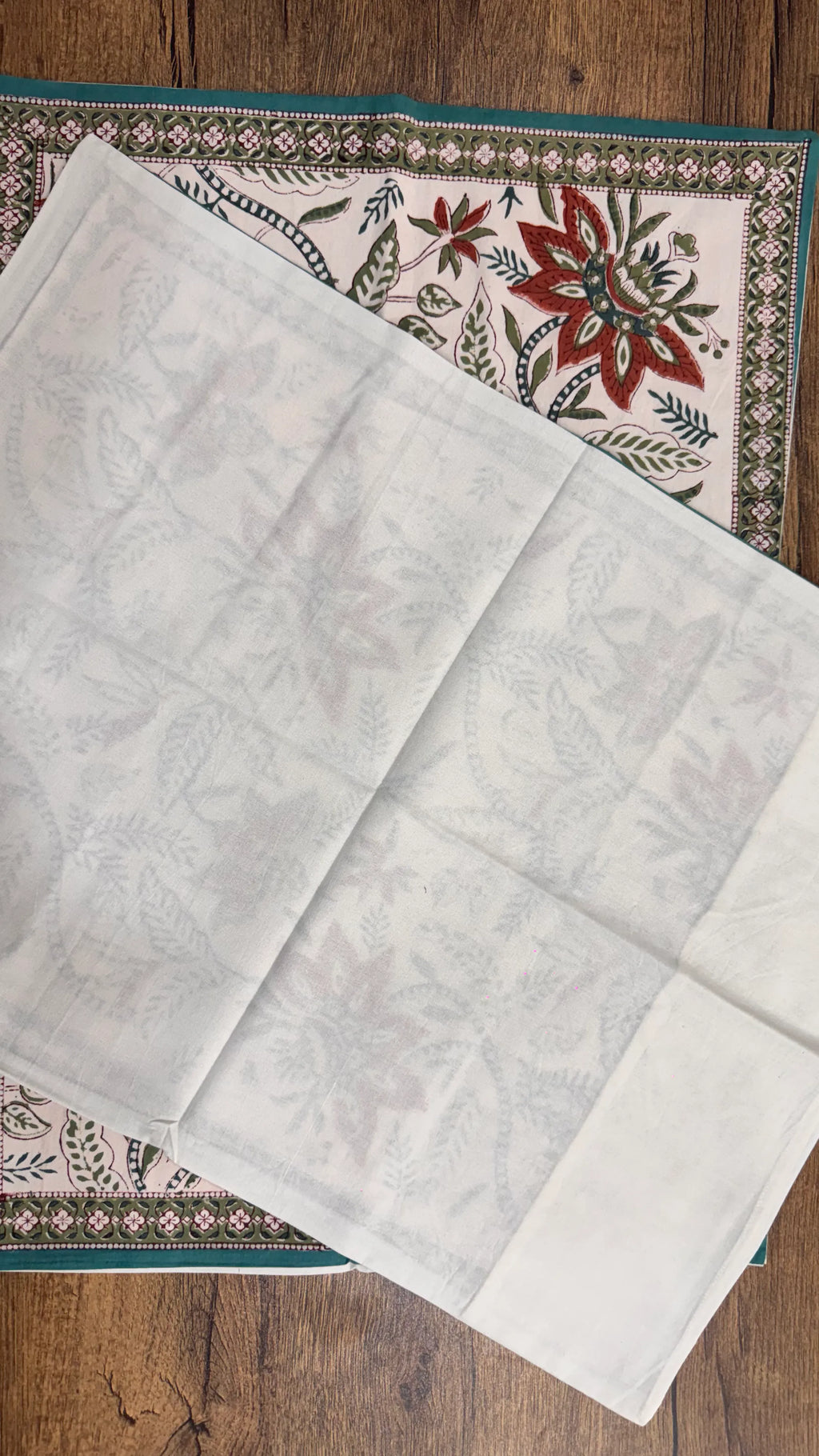 Pure Soft Cotton Bedsheet with Pillow Covers | Hand Block Printed Jaipuri Floral, Queen King Size, Summer Bedspread, Boho Gift Set Decor Art