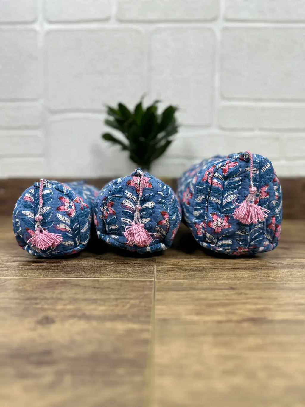 block-printed Toiletry & Makeup Bag