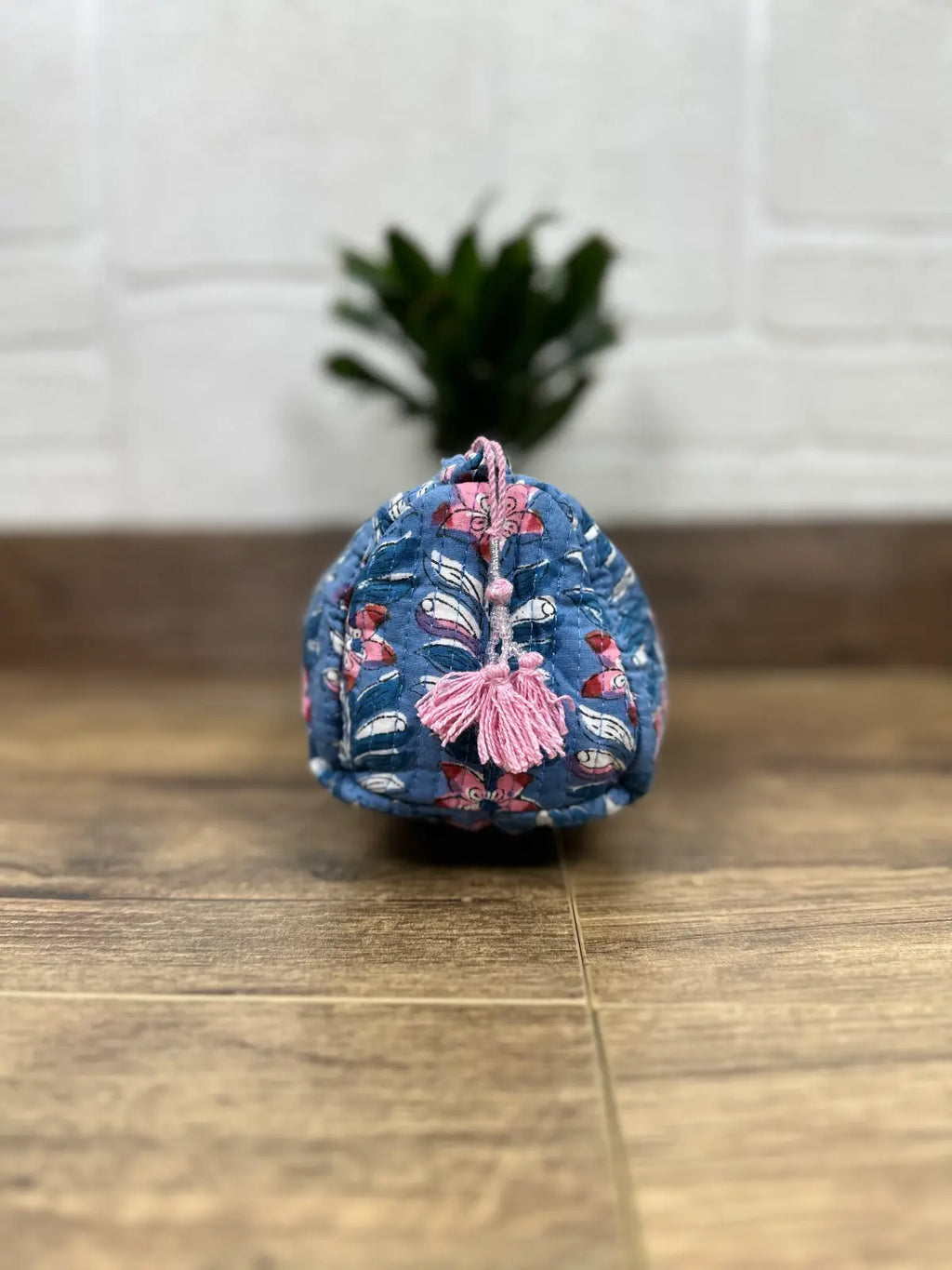 block-printed Toiletry & Makeup Bag