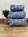 block-printed Toiletry & Makeup Bag
