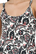 Women's Silk Kimono & Cami Set in white black floral