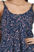 Women's Silk Kimono & Cami Set in blue pink floral