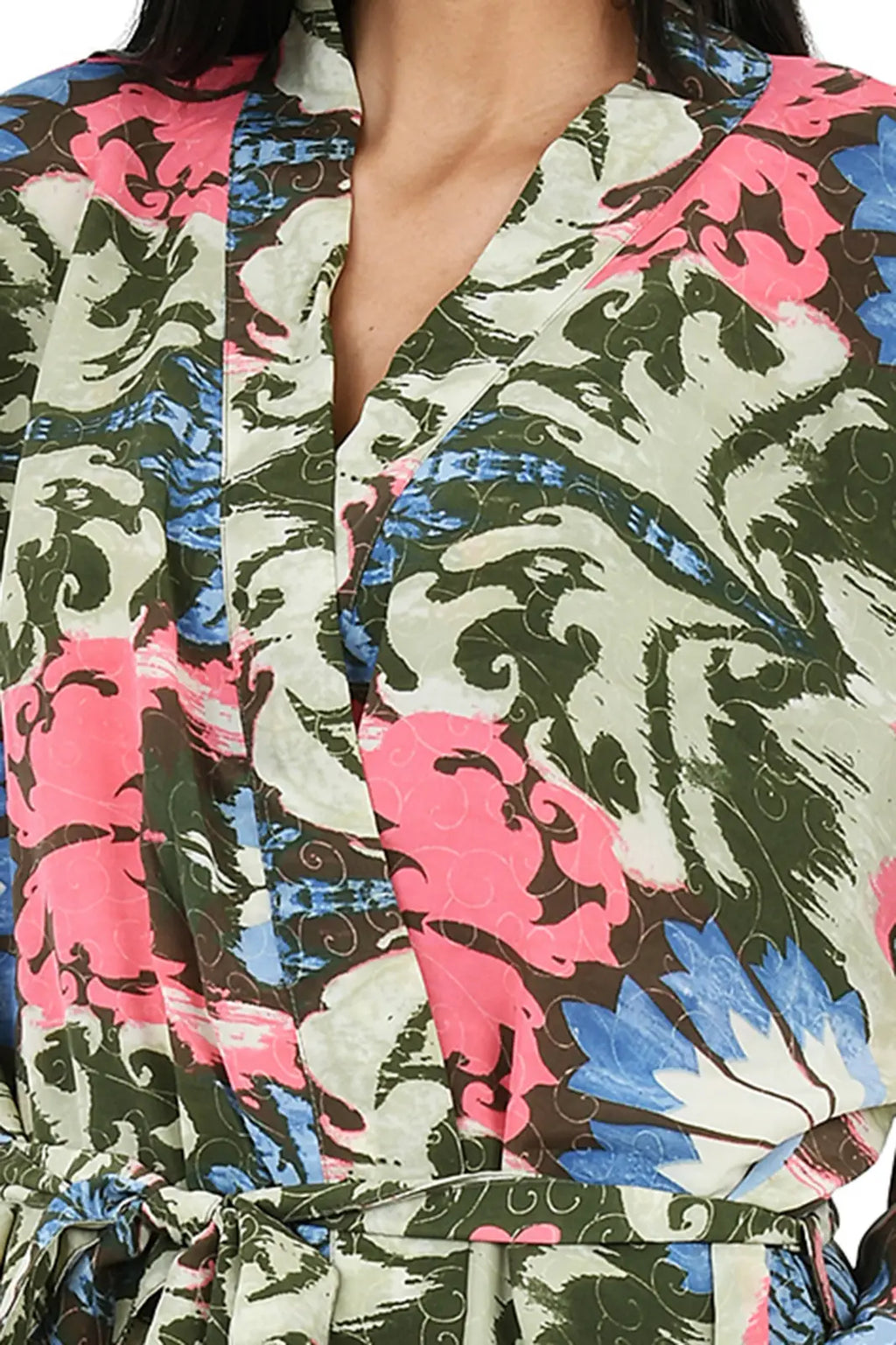Women's Silk Kimono & Cami Set in ivory pink floral