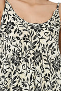 Women's Silk Kimono & Cami Set in ivory black floral