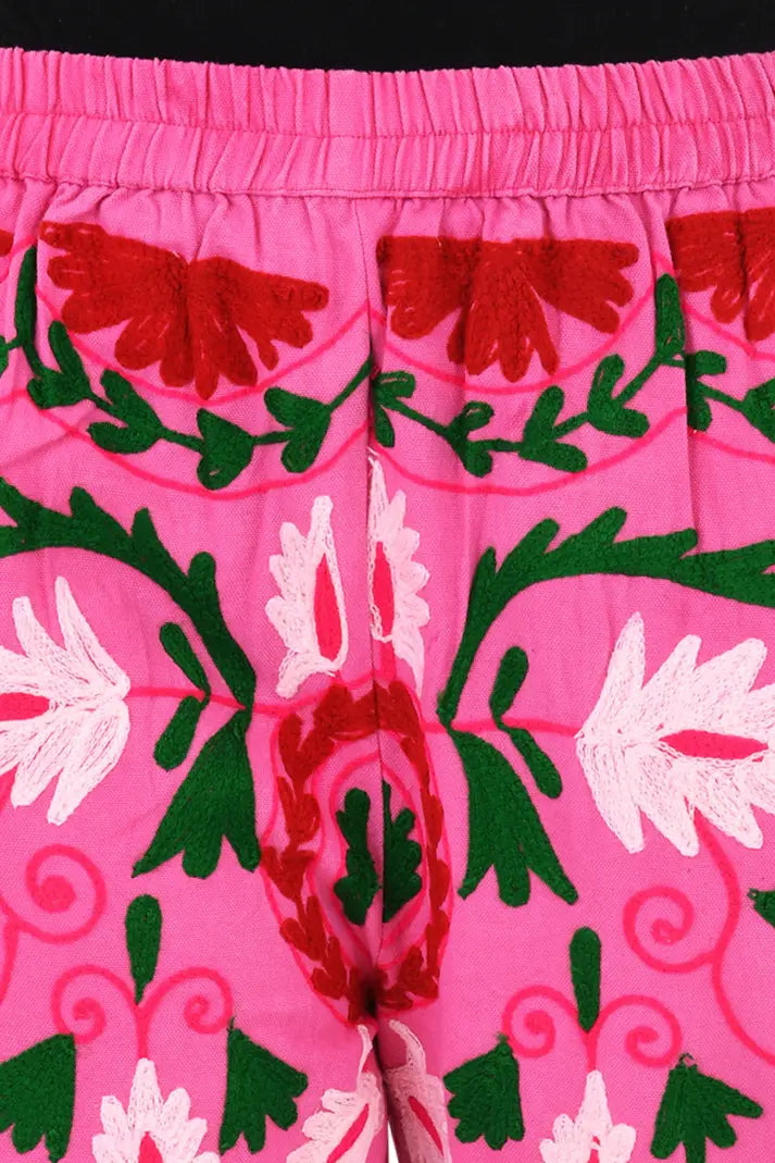Women's Suzani embroidered Harem Pants in floral with pockets