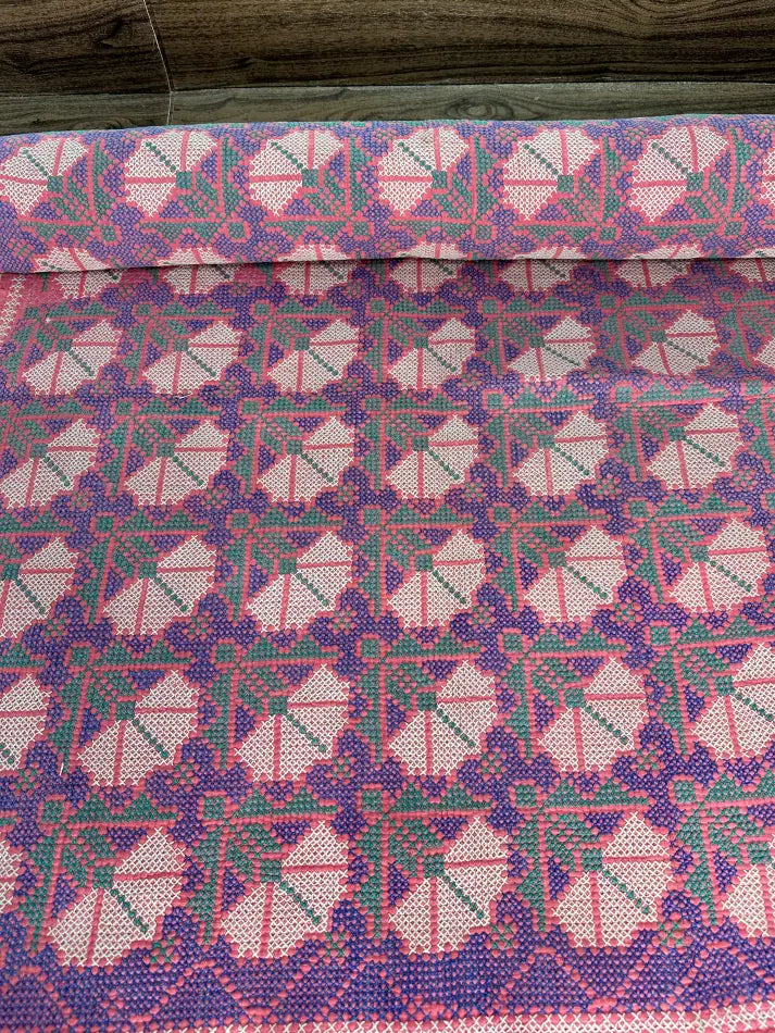 Vintage Style Cotton Handwoven Dhurrie Rug - 6ft by 4ft