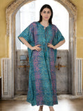 Silk Long Kaftan | Blue Pink Ombre Paisley #1626