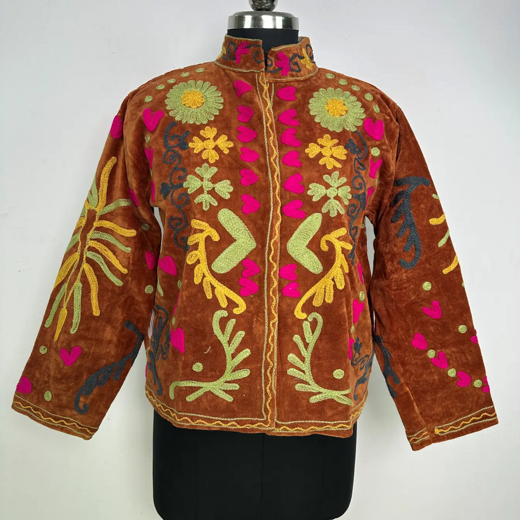 Women's Suzani embroidered Velvet Jacket