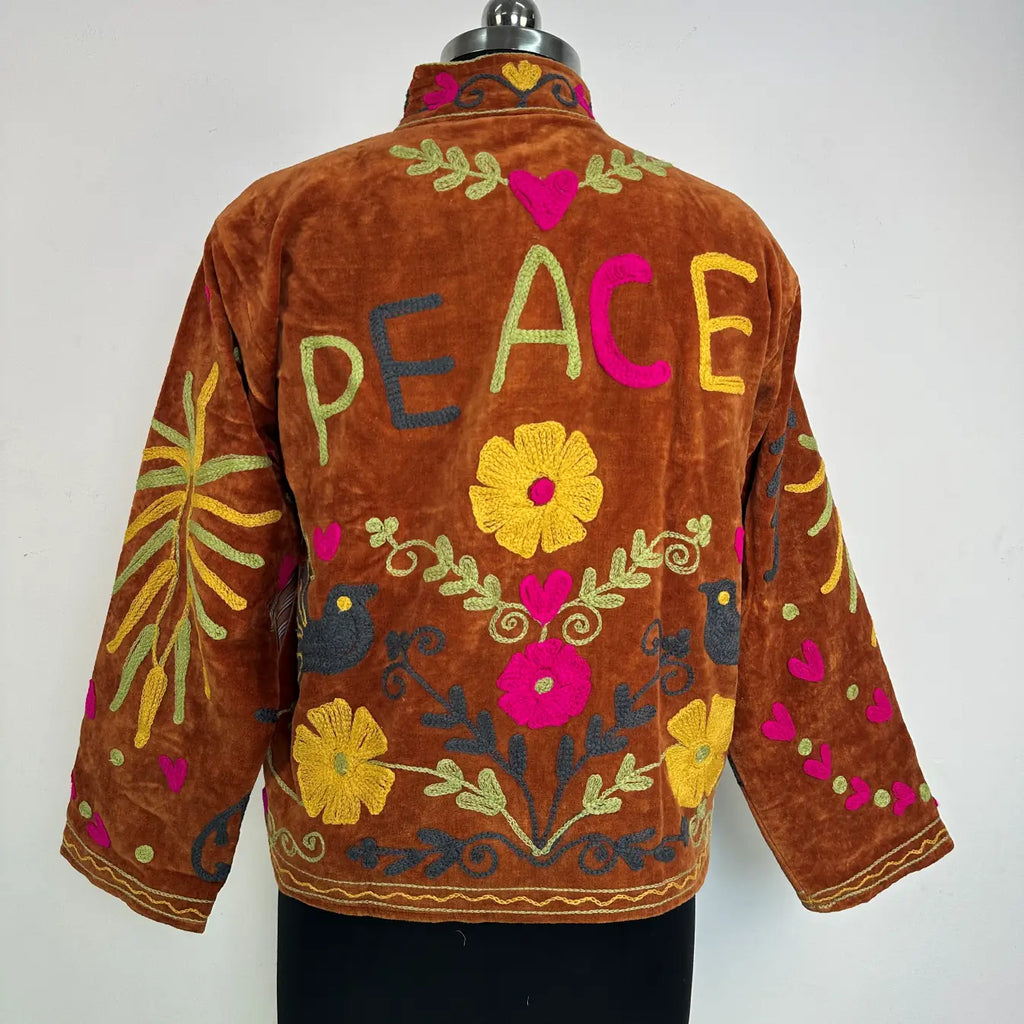 Women's Suzani embroidered Velvet Jacket