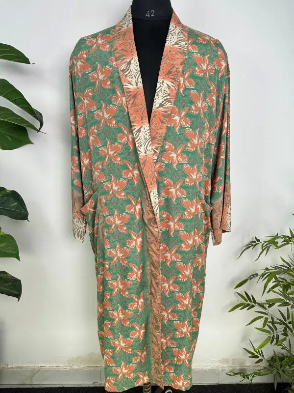 Silky Soft Mens Kimono Robe | Masculine Elegant Classic Sustainable Vintage House Robe gift, Timeless Comfy Lounge Beach Cover Up, Nightwear