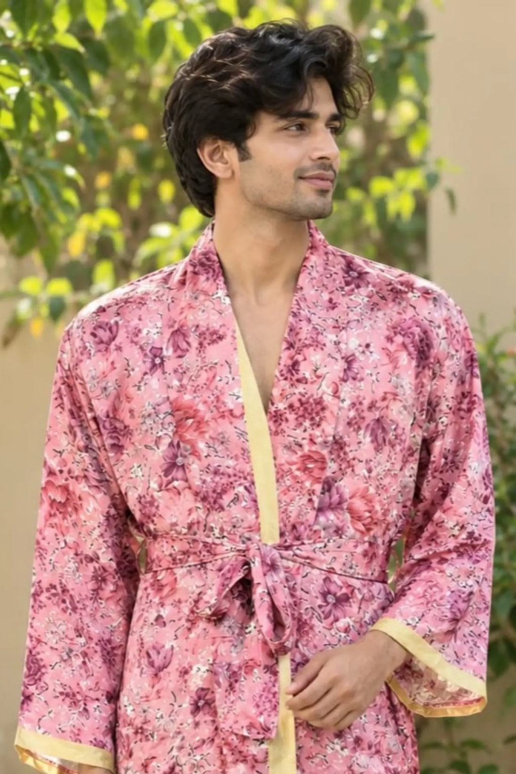 Silky Soft Mens Kimono Robe | Masculine Elegant Classic Sustainable Vintage House Robe gift, Timeless Comfy Lounge Beach Cover Up, Nightwear