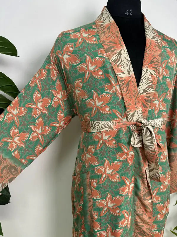 Silky Soft Mens Kimono Robe | Masculine Elegant Classic Sustainable Vintage House Robe gift, Timeless Comfy Lounge Beach Cover Up, Nightwear