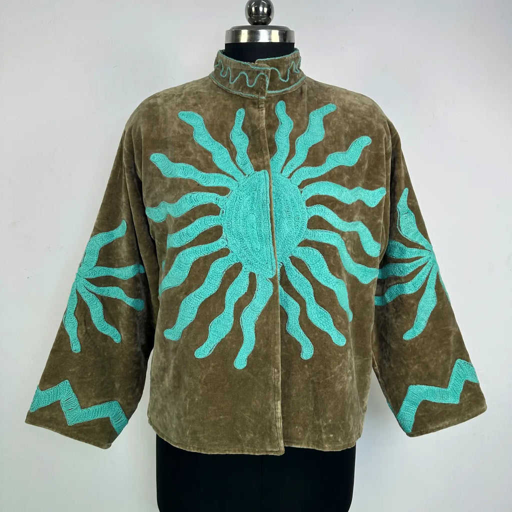 Women's Suzani embroidered Velvet Jacket