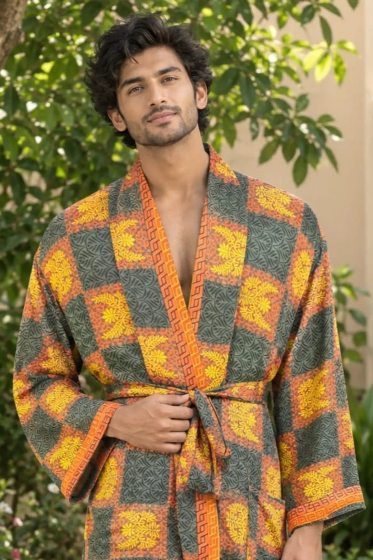 Silky Soft Mens Kimono Robe | Masculine Elegant Classic Sustainable Vintage House Robe gift, Timeless Comfy Lounge Beach Cover Up, Nightwear