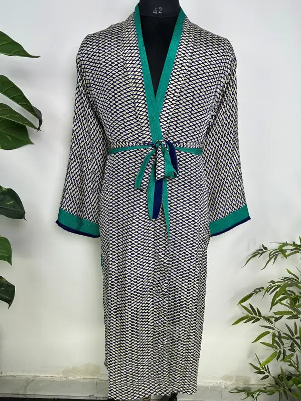 Silky Soft Mens Kimono Robe | Masculine Elegant Classic Sustainable Vintage House Robe gift, Timeless Comfy Lounge Beach Cover Up, Nightwear