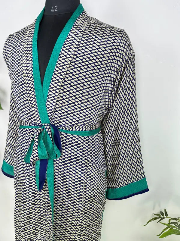 Silky Soft Mens Kimono Robe | Masculine Elegant Classic Sustainable Vintage House Robe gift, Timeless Comfy Lounge Beach Cover Up, Nightwear