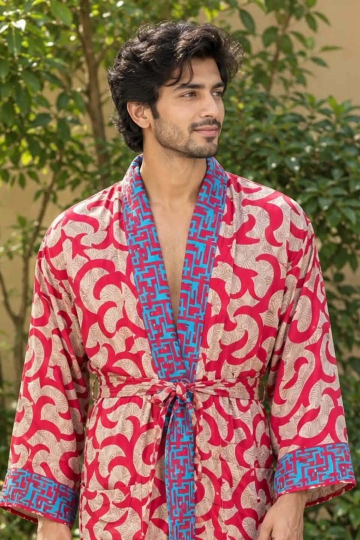 Silky Soft Mens Kimono Robe | Masculine Elegant Classic Sustainable Vintage House Robe gift, Timeless Comfy Lounge Beach Cover Up, Nightwear