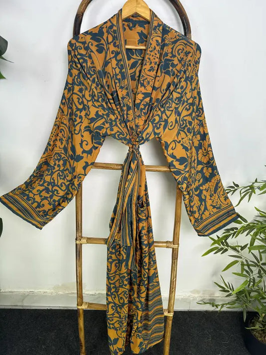 Silky Soft Mens Kimono Robe | Masculine Elegant Classic Sustainable Vintage House Robe gift, Timeless Comfy Lounge Beach Cover Up, Nightwear