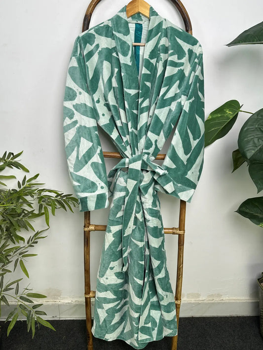 Velvet Kimono Robe | Boho Womens Dressing Gown, Reversible With Lining Womens Clothing Bridal Robe, Spa Gift For Her Smoking Jacket For Him