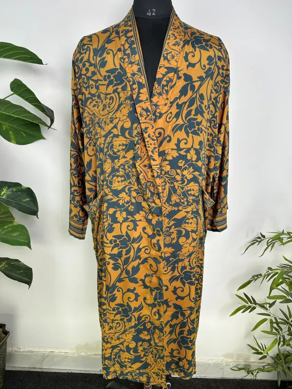 Silky Soft Mens Kimono Robe | Masculine Elegant Classic Sustainable Vintage House Robe gift, Timeless Comfy Lounge Beach Cover Up, Nightwear