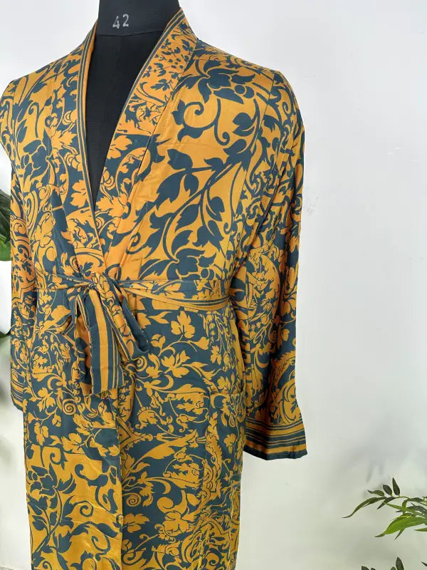 Silky Soft Mens Kimono Robe | Masculine Elegant Classic Sustainable Vintage House Robe gift, Timeless Comfy Lounge Beach Cover Up, Nightwear