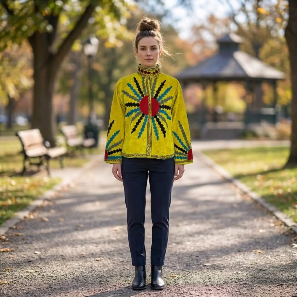 Women's Suzani embroidered Velvet Jacket