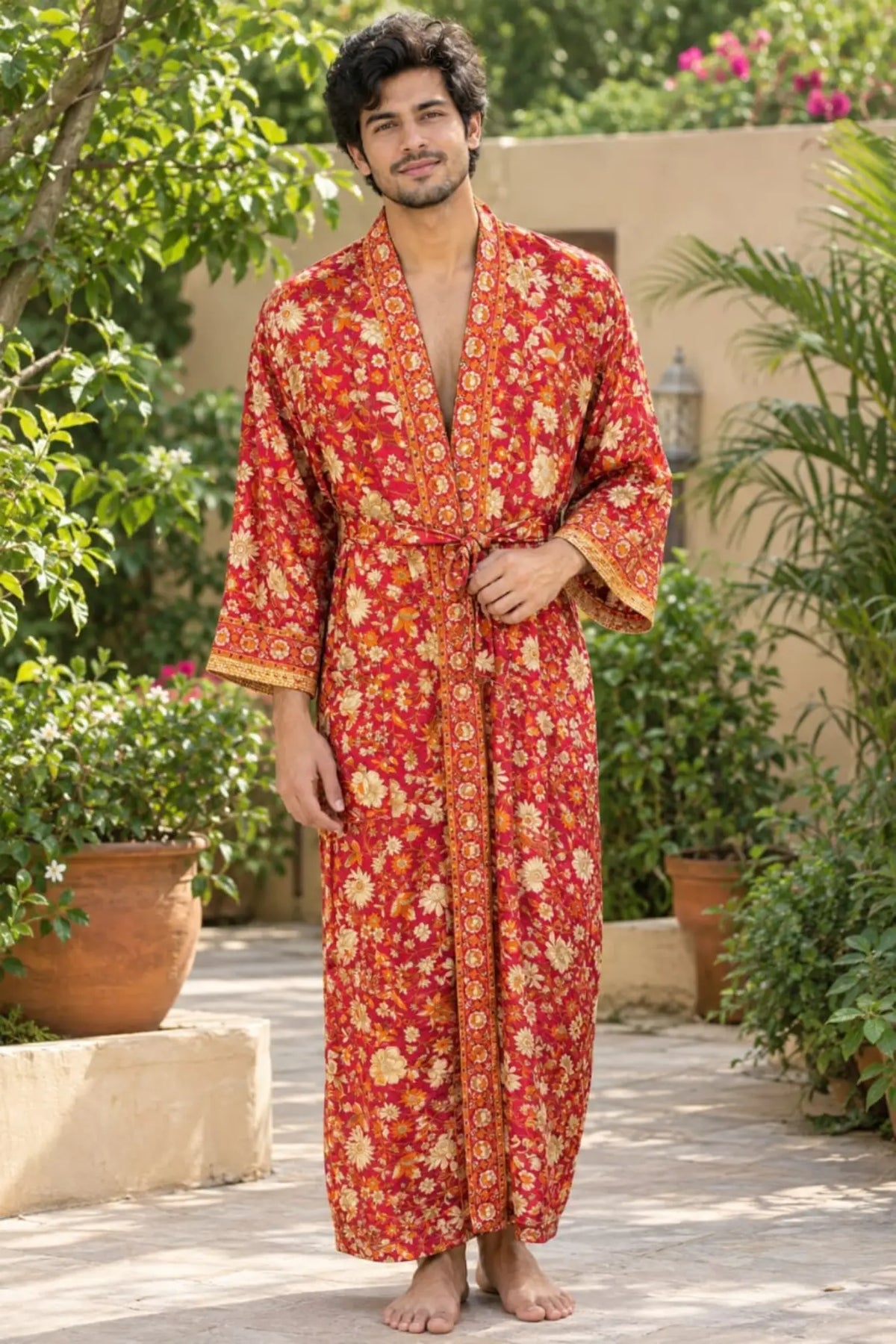 Silky Soft Mens Kimono Robe | Masculine Elegant Classic Sustainable Vintage House Robe gift, Timeless Comfy Lounge Beach Cover Up, Nightwear