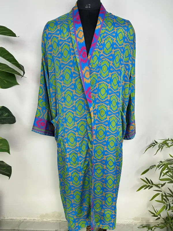 Silky Soft Mens Kimono Robe | Masculine Elegant Classic Sustainable Vintage House Robe gift, Timeless Comfy Lounge Beach Cover Up, Nightwear