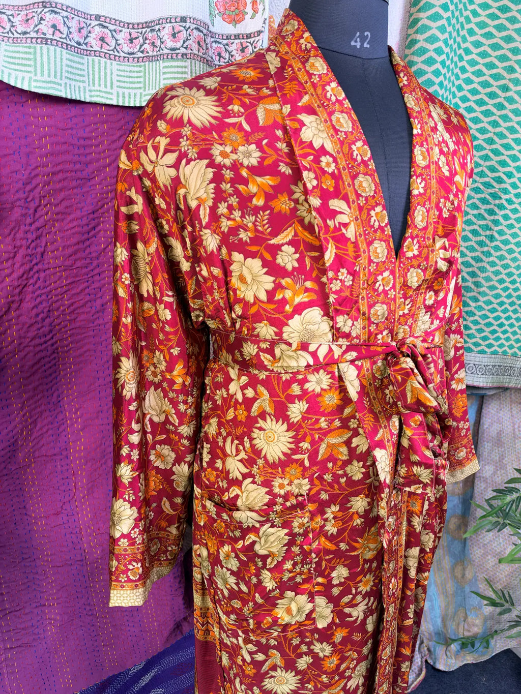Silky Soft Mens Kimono Robe | Masculine Elegant Classic Sustainable Vintage House Robe gift, Timeless Comfy Lounge Beach Cover Up, Nightwear