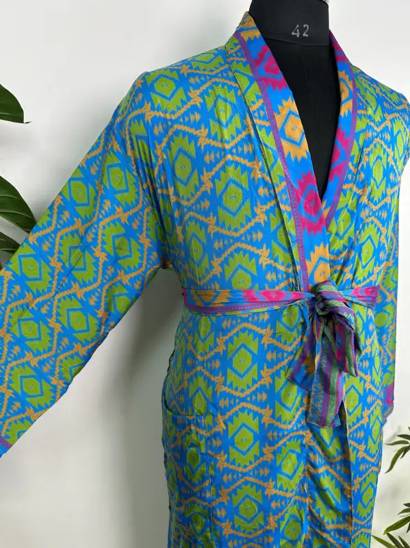 Silky Soft Mens Kimono Robe | Masculine Elegant Classic Sustainable Vintage House Robe gift, Timeless Comfy Lounge Beach Cover Up, Nightwear