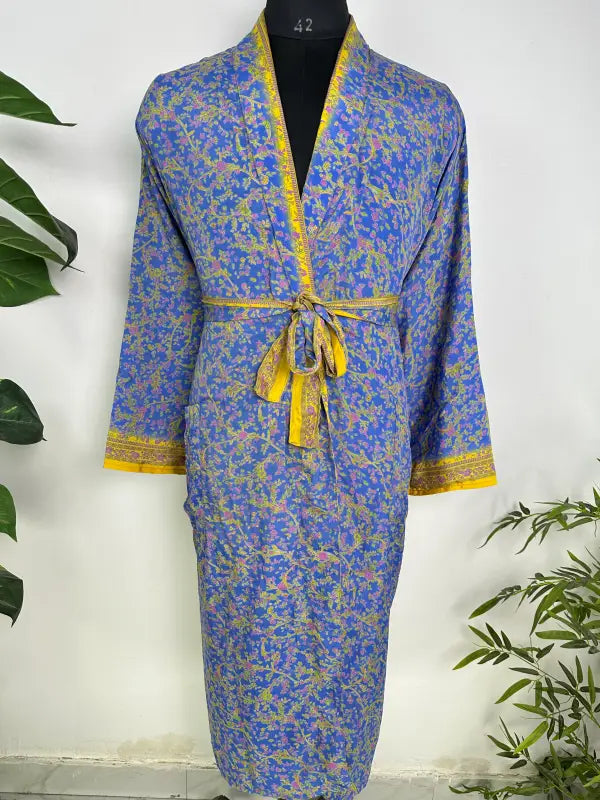 Silky Soft Mens Kimono Robe | Masculine Elegant Classic Sustainable Vintage House Robe gift, Timeless Comfy Lounge Beach Cover Up, Nightwear