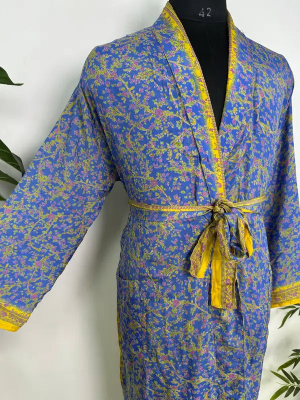 Silky Soft Mens Kimono Robe | Masculine Elegant Classic Sustainable Vintage House Robe gift, Timeless Comfy Lounge Beach Cover Up, Nightwear