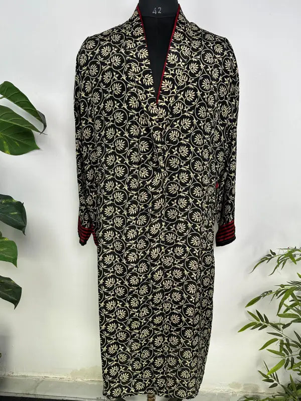Silky Soft Mens Kimono Robe | Masculine Elegant Classic Sustainable Vintage House Robe gift, Timeless Comfy Lounge Beach Cover Up, Nightwear