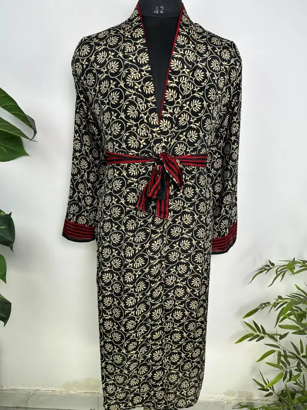 Silky Soft Mens Kimono Robe | Masculine Elegant Classic Sustainable Vintage House Robe gift, Timeless Comfy Lounge Beach Cover Up, Nightwear