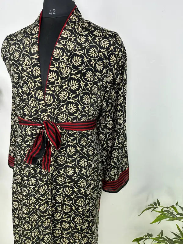 Silky Soft Mens Kimono Robe | Masculine Elegant Classic Sustainable Vintage House Robe gift, Timeless Comfy Lounge Beach Cover Up, Nightwear