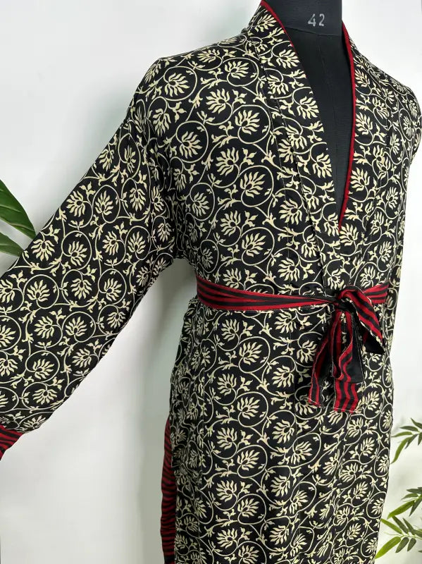 Silky Soft Mens Kimono Robe | Masculine Elegant Classic Sustainable Vintage House Robe gift, Timeless Comfy Lounge Beach Cover Up, Nightwear