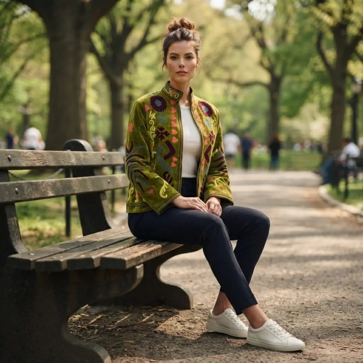 Women's Suzani embroidered Velvet Jacket