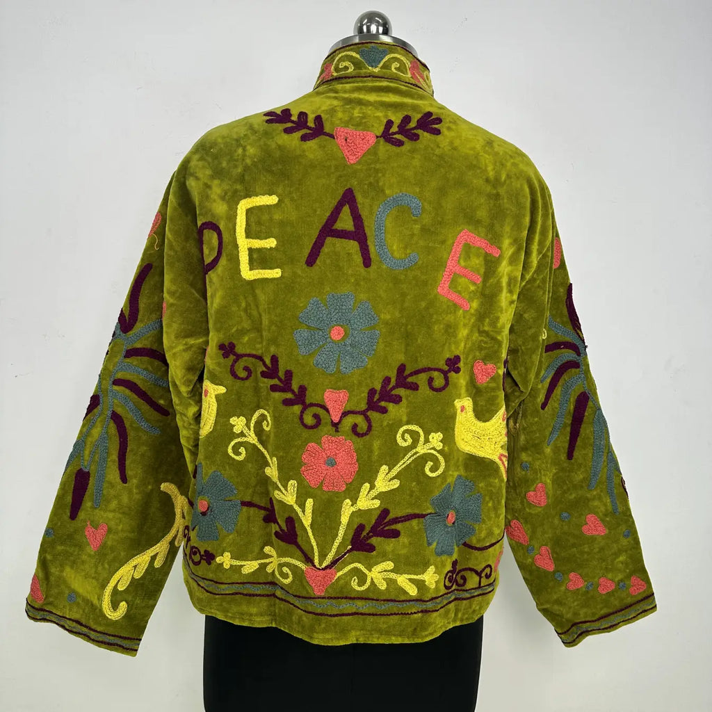 Women's Suzani embroidered Velvet Jacket
