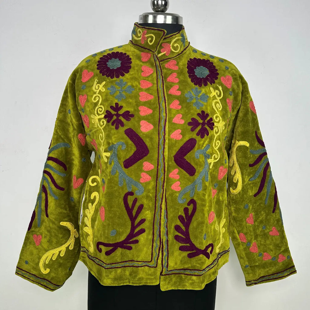 Women's Suzani embroidered Velvet Jacket