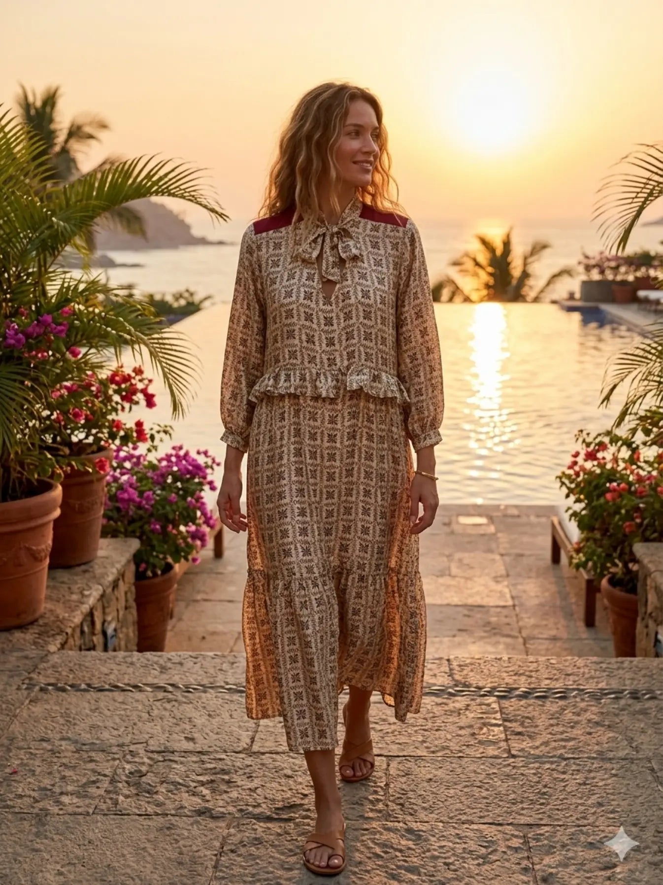 Recycled Silk Sari Summer Dress – Boho Halter Midaxi Dress, Flowy Fest – The Eastern Loom