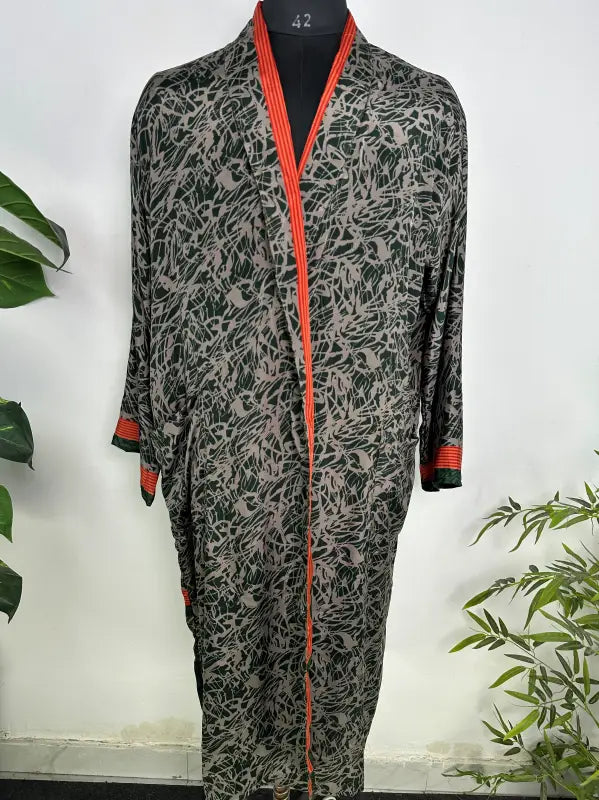 Silky Soft Mens Kimono Robe | Masculine Elegant Classic Sustainable Vintage House Robe gift, Timeless Comfy Lounge Beach Cover Up, Nightwear