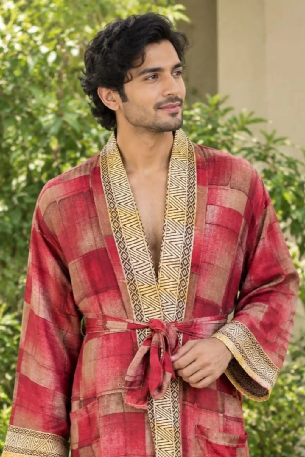 Silky Soft Mens Kimono Robe | Masculine Elegant Classic Sustainable Vintage House Robe gift, Timeless Comfy Lounge Beach Cover Up, Nightwear